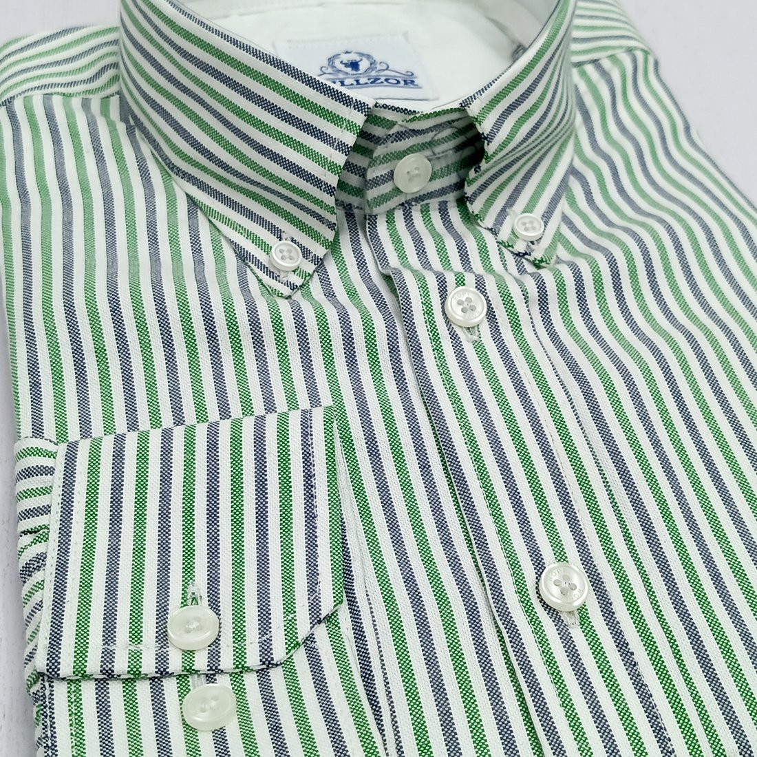 Green & white Bengal stripe